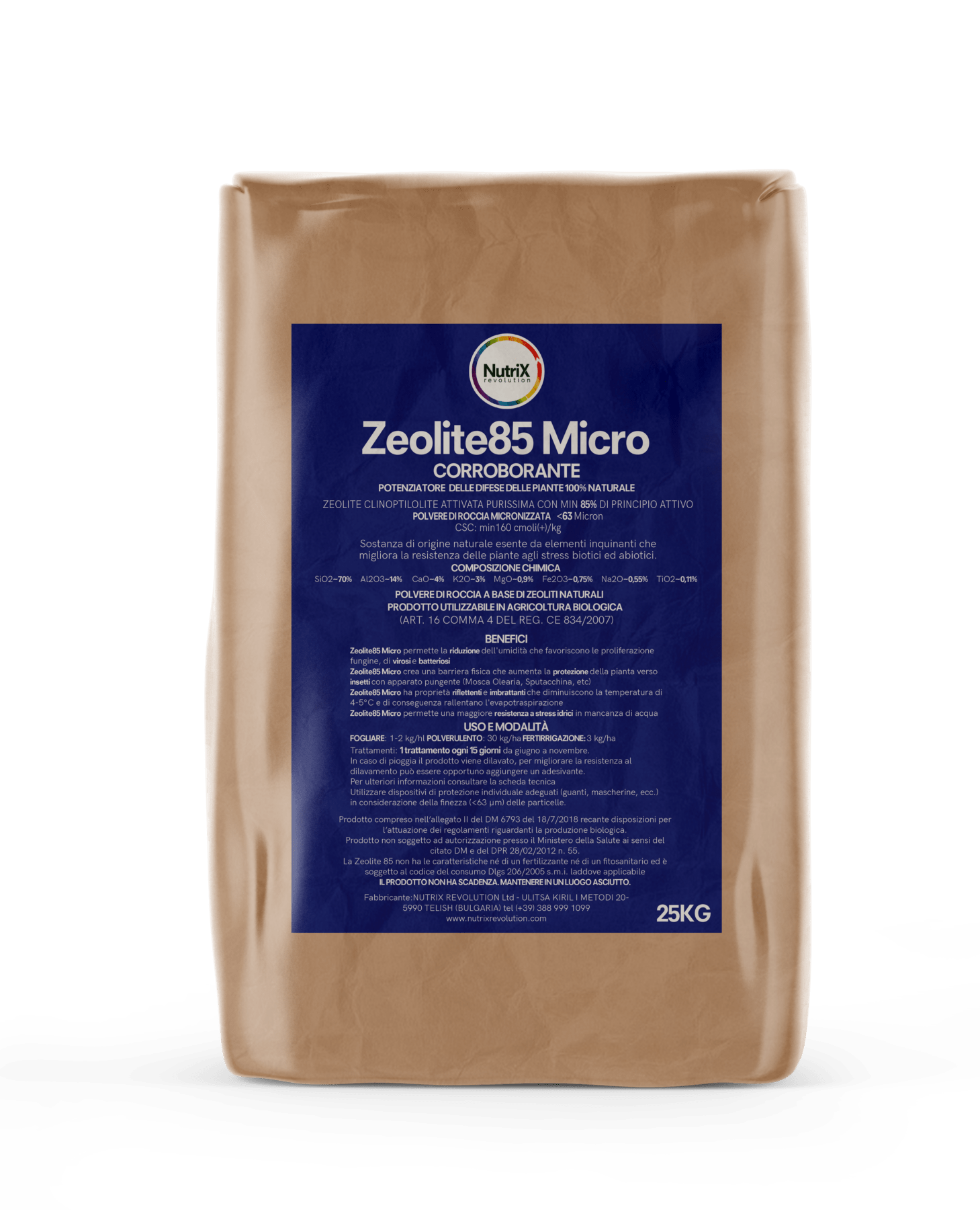 Zeolite micronizzata per l'agricoltura biologica